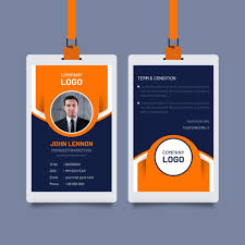 Matte or glossy cardstock, luxury weight and magnet. Business Identity Card For Employee Corporate Mockup Template Stylish Design Eps Illustra In 2021 Id Card Template Employee Id Card Card Template