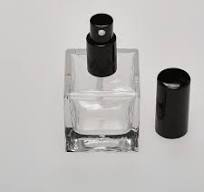 Cube-Shaped Glass Bottle with Pump - 2 oz