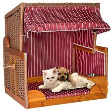 Strandkorb Hunde Tier Bett Mit Wasser Napf Pe Rattan Maritim Korb Garten Haus Burgund Strandkorb Gartenhaus Rattan