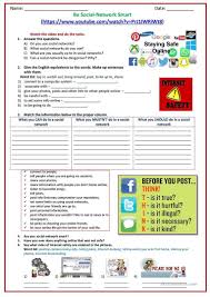 Networks Worksheet Answer Key Be Social Network Smart English Esl Worksheets For In 2020 Internet Safety Worksheet Kids Worksheets Printables Internet Safety