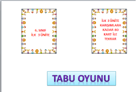 Fen Bilimleri 1 Donem 6 Sinif Genel Tekrar Tabu Kartlari Kartlar Ogrenme Egitim