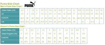 Reebok Shoe Size Chart Puma Shoe Size Chart