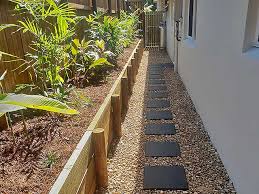 Make diy backyard walkways with these creative projects for outdoors. Narrow Side Of House Landscaping Cairns We Can Do It 0434 082 420