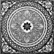 Brandt medallion black/white area rug. Online Mosaic Shop Black And White Floral Mosaic Medallion Rug Tiles