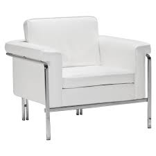 Modern Faux Leather And Chrome Arm Chair White Zm Home Armchair White Armchair Furniture