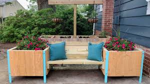 While the title of this diy suggests that i made a raised bed planter, what it doesn't tell you is how raised it actually is. Outdoor Bench With Raised Planters Lazy Guy Diy