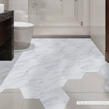 Funlife Waterproof Bathroom Floor Tile Sticker Self Adhesive Vinyl Flooring Pvc Marble Floor Decal Non Slip Home Entrance Decor Waterproof Bathroom Flooring Bathroom Floor Tiles Hexagon Tile Floor