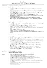 associate director, admissions resume