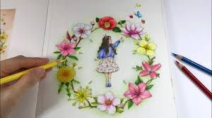 Coloring is good for your kid's motor skill and creative development. Flowers Coloring A Clock Of Spring Flowers Forest Girl S Coloring Book Youtube