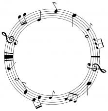 Round Frame Template With Music Notes On Scales Music Notes Frame Template Music Clipart