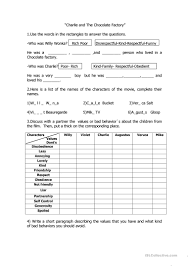 A young boy wins a tour through the most magnificent chocolate factory in the world, led by the world's most unusual candy maker. Values Film Charlie And The Chocolate Factory English Esl Worksheets For Distance Learning And Physical Classrooms