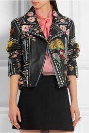 Gucci Hand Painted Leather Biker Jacket 3 Fashion Embroidered Leather Jacket Custom Leather Jackets