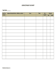 It is very simple, but it gives you an idea of what osha is suggesting. Loto Log Sheet Fill Online Printable Fillable Blank Pdffiller