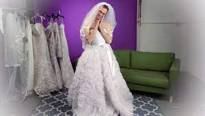 This Is What Happens When Dudes Try On Wedding Dresses Try Guys Wedding Dresses Dresses