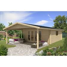 Sicher vor regen und sonne, dennoch in der natur. Premiun Gartenhaus 5x6m 3m Vordach Iso Mit Boden 45mm 6 567 00