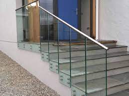 Toughened Clear Glass Balustrade Panels Outdoor Stair Railing Glass Balustrade Stairs