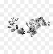 Retro Flower Pattern Black And White Dark Lines Flower Pattern Black White Dark Lines Vintage Floral Design Retro Flowers Floral Design