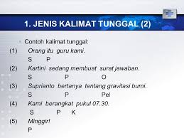 Ini dikarenakan kalimat simpleks hanya mempunyai satu peristiwa, aksi, atau tindakan. Jenis Kalimat Tunggal Majemuk Partisipal Ppt Download