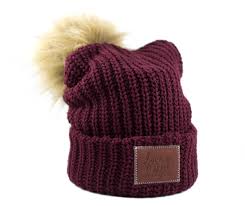 Burgundy Cuffed Pom Beanie Love Your Melon Love Your Melon Beanie Love Your Melon Hats