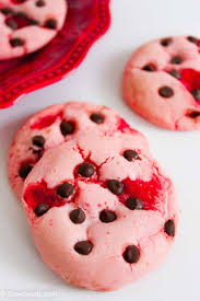 Cake mix bake someone happy! Strawberry Chocolate Chip Cookies Stuffed With Cherries