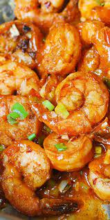 Spicy Cajun Shrimp With Sauce Made With Garlic Ketchup Chicken Broth Hot Sauce Cajun Spice And Green Spicy Recipes Comfort Food Southern Seafood Recipes