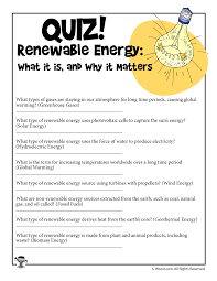 The amount of gasoline to drive a car 120,000 km c. Renewable Energy Sources Quiz Answer Key Woo Jr Kids Activities Children S Publishing