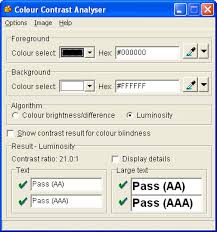 Colour Contrast Analyser Vision Australia Blindness And