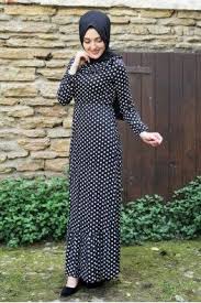 Puantiyeli Tesettur Elbise Siyah Elbise Moda Stilleri The Dress