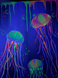 Watch the video and experience the thrilling variety of the sea. Glow In The Dark Jellyfish Painting