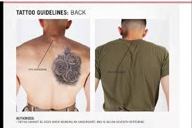 If you have a tattoo in a particular location that will keep you from joining any of the below military branches, you do have a new you can be tatted up pretty good in the army. For Marines Tattoos Now Require Ink Needles And A 32 Page Guide Wsj