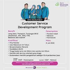Customers from global routes are prescribed to get linked with customer care representatives in quick time frame. Lowongan Kerja Bank Muamalat Jakarta 2020 Syariahbank Com