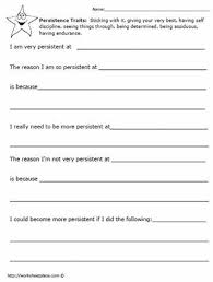 Learn To Persistworksheets Character Education Self Discipline Kindergarten Worksheets Printable