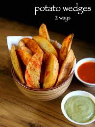 Potato Wedges Recipe Deep Fried Baked Potato Wedges Spicy Snacks Recipes Indian Snack Recipes Spicy Snacks