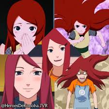 Kushina Uzumaki• •Uzumaki pura y muy fuerte desde chiquita. •Se peleaba con  cualquiera que la molestara. •La segunda Jinchuriki de Kurama y lo controlo  perfectamente. •Se casó con Minato y lo ponia