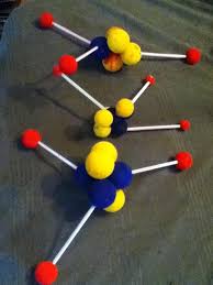 Models Of Lithium Atoms Using Styrofoam Balls Toothpicks Straws And Paint 2 Blue Protons 2 Yellow Chemistry For Kids Science Projects Science For Kids