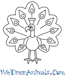 Freehand fabric painting peacock designs on sarees | fabric peacock painting on cloth by attractive rangoli for navratri diwali festival, easy and simple alpona design for laxmi puja. How To Draw A Simple Peacock For Kids