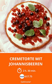 Cremetorte Mit Johannisbeeren Rezept Creme Fur Torten Lebensmittel Essen Johannisbeeren