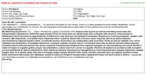 Don't include these things in your cover letter. Logistics Coordinator Cover Letter