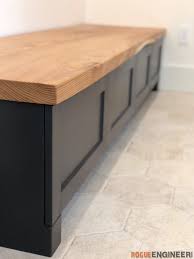 Standard bench height for decks and outdoor benches is typically between 18″ and 20″. Mudroom Bench W Drawers Rogue Engineer