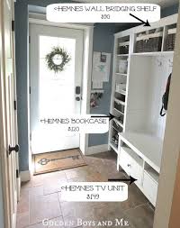 Mudroom Repurposed Ikea Hemnes Bookshelves Golden Boys And Me Mud Room Storage Home Ikea Hemnes