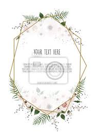 Illustration for cards, save the date, greeting design, floral invite. Vektor Blumendesign Karte Gruss Postkarte Hochzeit Einladung Fototapete Fototapeten Kranz Weiss Hochzeit Myloview De