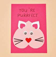 Erase the overlapping lines inside the cat's body. Diy Valentine Cat Card Super Cute Valentine Craft For Kids