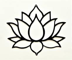 Black And White Lotus Flower Wall Art Lotus Flower Wall Art Flower Wall Art Etsy Wall Art Metal Wall Art
