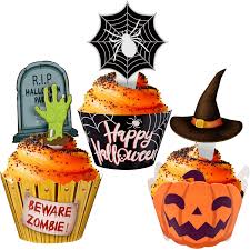 See more ideas about walking dead cake, cake, zombie cake. Amazon Com 124pcs Halloween Cupcake Toppers Wrappers Spider Web Pumpkin Zombie Hand Cake Party Decorations Supplies Grocery Gourmet Food