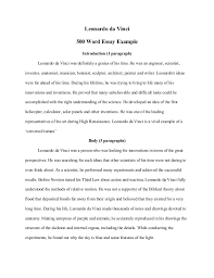 Need a personal essay writer? Leonardo Da Vinci 500 Word Essay Example