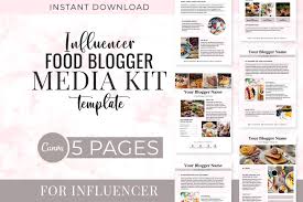 Food Blogger Media Kit Template | Food Blogger Canva
