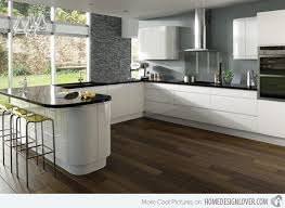17 White And Simple High Gloss Kitchen Designs Home Design Lover Curved Kitchen Kitchen Remodel Layout White Kitchen Design