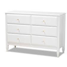 A wide variety of styles, sizes and materials allow you to easily find the perfect dressers & chests for your home. 6 Drawer Naomi Wood Bedroom Dresser White Gold Baxton Studio Target