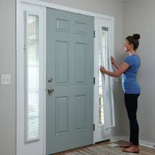 When my husband and i built our new england colonial home, we chose a front door that included half sidelights on either side of the front door. Odl White Cordless Add On Enclosed Aluminum Blinds With 1 2 In Slats For 7 In Wide X 64 In Length Side Light Door Windows Bwm76401 The Home Depot