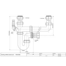 Theres a p trap from the disposal to. Astini 1 5 2 0 Bowl Kitchen Sink Plumbing Kit With Appliance Connection Sk2